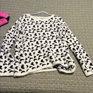 Leopard Print Sweater - Black and White